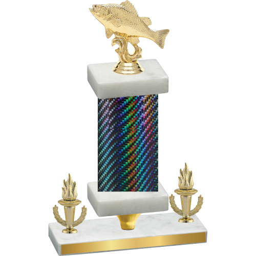 Premium Single Black Carbon Fiber Victory Fishing Trophy