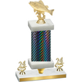 Premium Single Black Carbon Fiber Year Fishing Trophy
