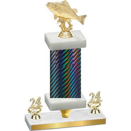 Premium Single Black Carbon Fiber Year Fishing Trophy