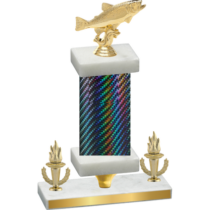 Premium Single Black Carbon Fiber Victory Fishing Trophy