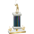 Premium Single Black Carbon Fiber First Place Golf Trophy