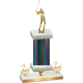 Premium Single Black Carbon Fiber Second Place Golf Trophy