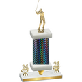 Premium Single Black Carbon Fiber Year Golf Trophy