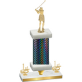 Premium Single Black Carbon Fiber First Place Golf Trophy