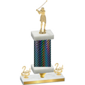 Premium Single Black Carbon Fiber Second Place Golf Trophy