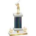 Premium Single Black Carbon Fiber Fourth Place Golf Trophy