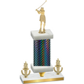 Premium Single Black Carbon Fiber Victory Golf Trophy