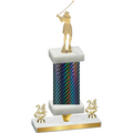 Premium Single Black Carbon Fiber Year Golf Trophy