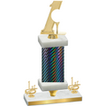 Premium Single Black Carbon Fiber First Place Golf Trophy