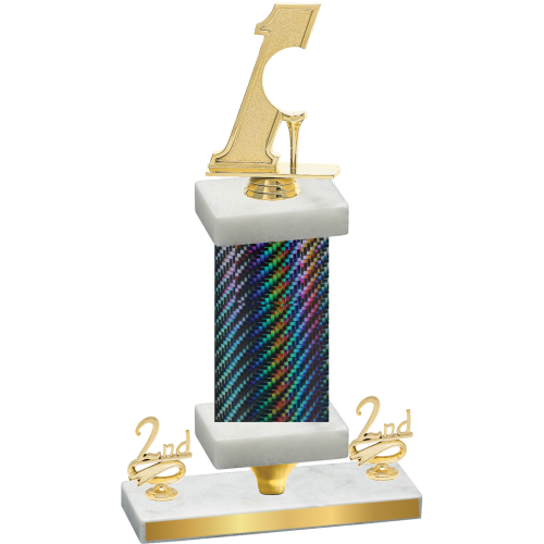 Premium Single Black Carbon Fiber Second Place Golf Trophy