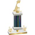 Premium Single Black Carbon Fiber Third Place Golf Trophy