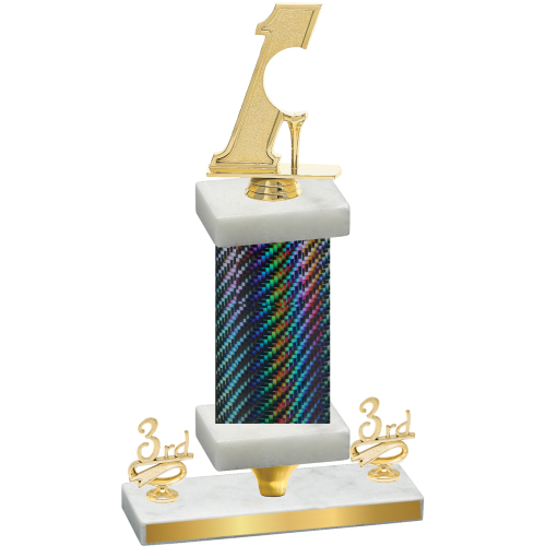 Premium Single Black Carbon Fiber Third Place Golf Trophy