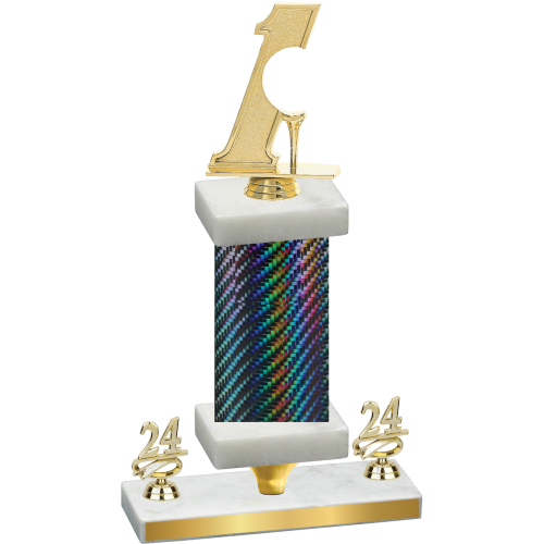 Premium Single Black Carbon Fiber Year Golf Trophy