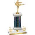 Premium Single Black Carbon Fiber Third Place Karate Trophy