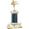 Premium Single Black Carbon Fiber First Place Karate Trophy