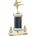 Premium Single Black Carbon Fiber Victory Karate Trophy