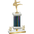 Premium Single Black Carbon Fiber Year Karate Trophy