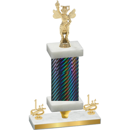 Premium Single Black Carbon Fiber First Place Academics Trophy