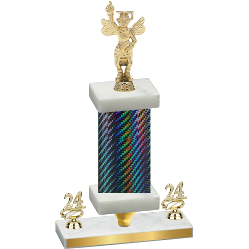 Premium Single Black Carbon Fiber Year Academics Trophy