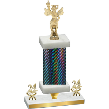Premium Single Black Carbon Fiber Year Academics Trophy