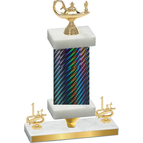 Premium Single Black Carbon Fiber First Place Academics Trophy