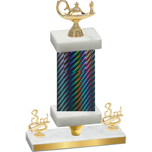 Premium Single Black Carbon Fiber Third Place Academics Trophy
