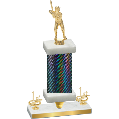 Premium Single Black Carbon Fiber First Place Baseball Trophy