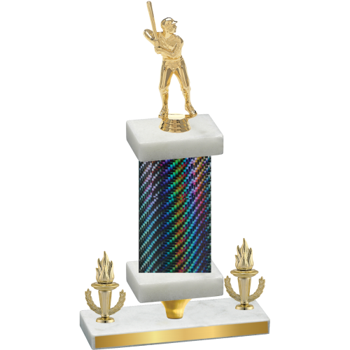 Premium Single Black Carbon Fiber Victory Baseball Trophy