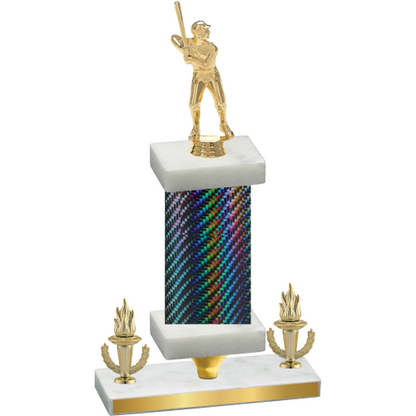 Premium Single Black Carbon Fiber Victory Baseball Trophy