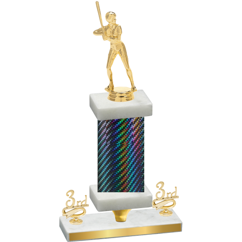 Premium Single Black Carbon Fiber Third Place Softball Trophy