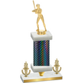 Premium Single Black Carbon Fiber Victory Softball Trophy