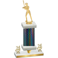 Premium Single Black Carbon Fiber Year Softball Trophy