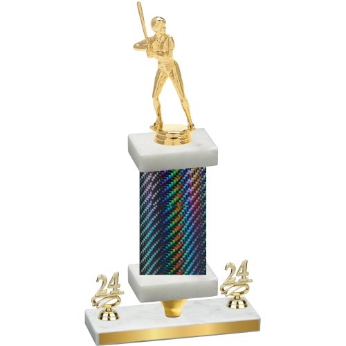 Premium Single Black Carbon Fiber Year Softball Trophy