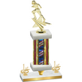 Premium Single Flag USA First Place Football Trophy