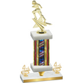 Premium Single Flag USA Fourth Place Football Trophy