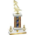 Premium Single Flag USA Victory Football Trophy