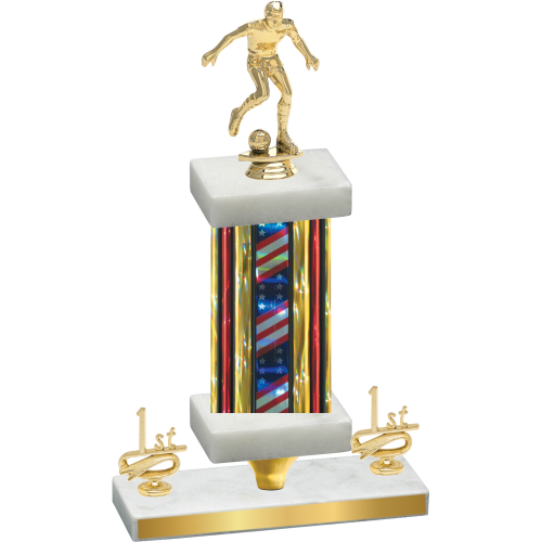 Premium Single Flag USA First Place Soccer Trophy
