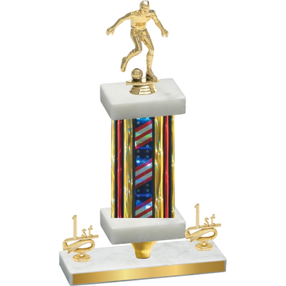 Premium Single Flag USA First Place Soccer Trophy