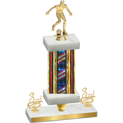 Premium Single Flag USA Third Place Soccer Trophy