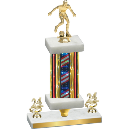 Premium Single Flag USA Year Soccer Trophy