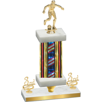 Premium Single Flag USA Third Place Soccer Trophy