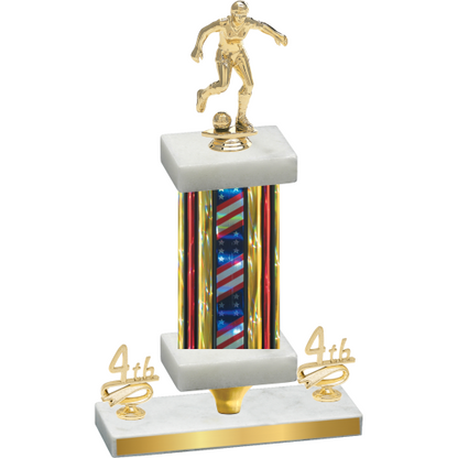 Premium Single Flag USA Fourth Place Soccer Trophy