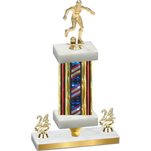 Premium Single Flag USA Year Soccer Trophy