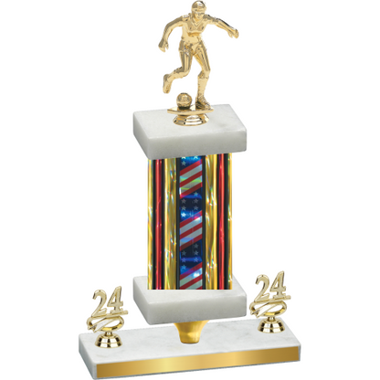 Premium Single Flag USA Year Soccer Trophy