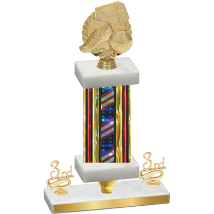 Premium Single Flag USA Third Place Soccer Trophy