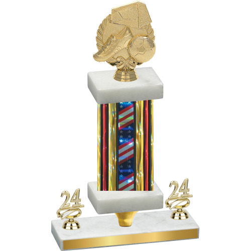 Premium Single Flag USA Year Soccer Trophy