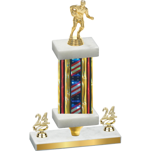 Premium Single Flag USA Year Rugby Trophy