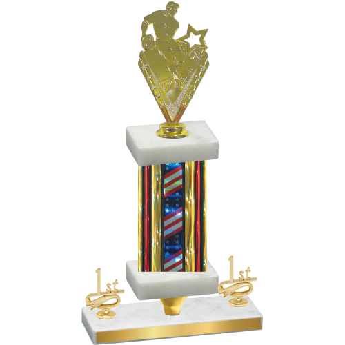 Premium Single Flag USA First Place Rugby Trophy