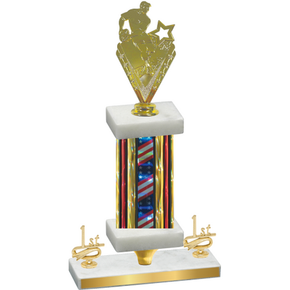 Premium Single Flag USA First Place Rugby Trophy