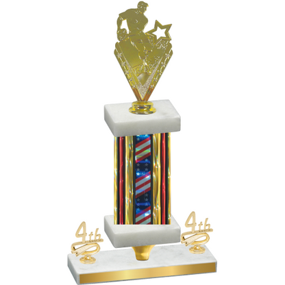 Premium Single Flag USA Fourth Place Rugby Trophy